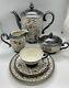 Porcelain Tea Set Marked Rudolf Wachter Silver Withfloral For 6 Appraised 250.00