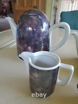 PreWar ART DECO GERMAN WMF Silver HUTSCHENREUTHER SELB Porcelain COFFEE TEA SET