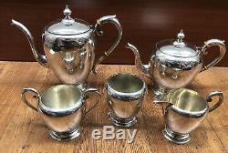 Preisner Sterling Silver 5 Piece Tea Set 1609 Grams Not Weighted No Monogram