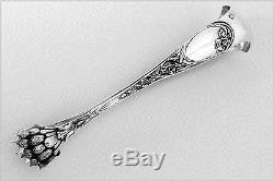 Puiforcat Fabulous French Sterling Silver Tea Spoons Set with Sugar Tongs Iris