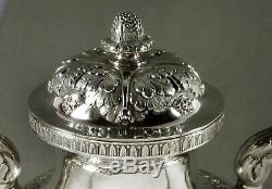 R. Rait Silver Tea Set Tea Urn c1840 Empire 105 Ounces