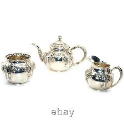 R. Wallace & Sons, 706 Solid Sterling Silver Teapot, Creamer & Sugar, Tea Set