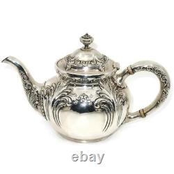 R. Wallace & Sons, 706 Solid Sterling Silver Teapot, Creamer & Sugar, Tea Set