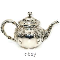 R. Wallace & Sons, 706 Solid Sterling Silver Teapot, Creamer & Sugar, Tea Set