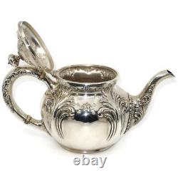 R. Wallace & Sons, 706 Solid Sterling Silver Teapot, Creamer & Sugar, Tea Set