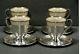R. Wallace Sterling Tea Set 4 Cups Saucers & Lenox Liners C1910