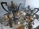 Rare Antique Sheffield England Crafton Silver Plate Coffee Tea Set Tray 6 Pieces