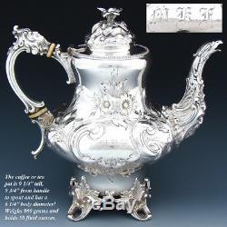 RARE Antique Tiffany & Co. Sterling Coin Silver 3pc Tea Set, Figural Mascaron