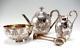 Rare Chinese Willow Pattern Sterling Silver Tea Set T. Smily For Elkington 1868