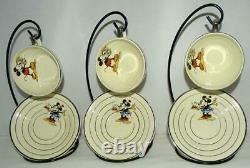 RARE EX! FRENCH DISNEY c1935 19PIECE MICKEY MOUSEART DECOLARGE CHINA TEA SET