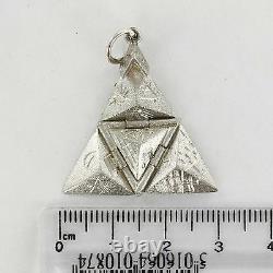 RARE Masonic Folding Pyramid Solid Silver Hallmarked