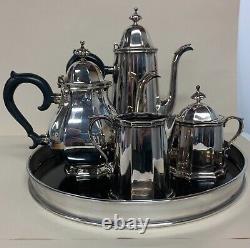 REED AND BARTON Silver Plate Lexington Tea & Coffee Set RARE