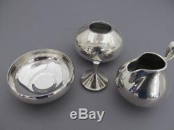 REED & BARTON DIMENSION SILVERPLATE TEA SET With TRAY MID CENTURY MODERN WOW