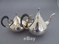REED & BARTON DIMENSION SILVERPLATE TEA SET With TRAY MID CENTURY MODERN WOW