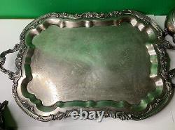 Rare Antique F. B. Rogers 1881 Lady Margaret Silver Plate Tea Set 7 Pc