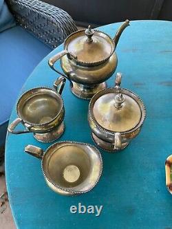 Rare Antique Forbes Silver Co. Quadruple Silver Plated 172 Coffee Tea Set