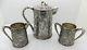 Rare Chinese Export Silver 3 Piece Prunus And'cracked Ice' Tea Set. Signed 1900