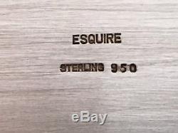 Rare Esquire 950 Sterling 28 Heavy Ornate Coffee / Tea Tray Platter Butler Set