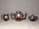 Rare Gorgeous Black, Starr & Frost Sterling Overlay 5 Pc. Pottery Tea Set