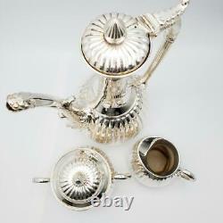 Rare Reed & Barton Figural Face Silver Plated Tea Coffee set Italian Renaissance