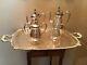 Rare Rogers Bros 1800's Egyptian Revival Silverplate Teaset Withtray