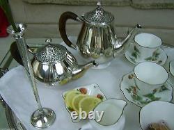 Rare Towle Silver Contessina Coffee Tea Service Pot Set Mid-century Modern Style