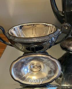 Rare Vintage 1921 Community Silver Plate Coffee Tea Set Teapot Creamer & Sugar