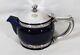 Rare! Vintage 1930's Lenox Hotel Navy Blue + Gorham Silver-plated Lid Teapot