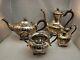 Rare Vintage 4 Piece Birks Rideau Hand Chased Silverplate Tea Set