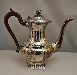 Rare Vintage 4 Piece Birks RIDEAU Hand Chased Silverplate Tea Set