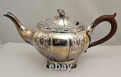 Rare Vintage 4 Piece Birks RIDEAU Hand Chased Silverplate Tea Set