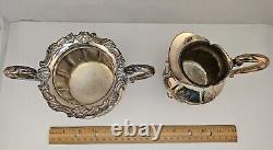 Rare Vintage 4 Piece Birks RIDEAU Hand Chased Silverplate Tea Set