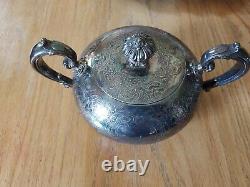 Reed And Barton 3765 Silver Plated Coffee Tea Set With Tray Pre-owned