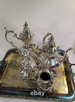 Reed & Barton 1950s Winthrop Silver Plate Coffee Tea Service 1795 c2 Not OG TRAY