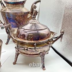 Reed & Barton Aesthetic Mov't Era 5 Piece Silver Plate Tea/Coffee Set #2629