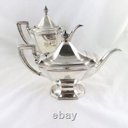 Reed & Barton Art Deco Silverplate EPNS Coffee Tea Set Monogram S