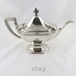 Reed & Barton Art Deco Silverplate EPNS Coffee Tea Set Monogram S