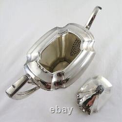 Reed & Barton Art Deco Silverplate EPNS Coffee Tea Set Monogram S