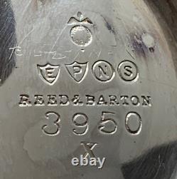 Reed Barton Coffee Tea Set 4 pc Silverplate 3950 Antique Monogram Elegant Panel