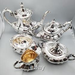 Reed & Barton Hampton Court Sterling 5 PIECE Tea Set 1941 Acanthus Scroll