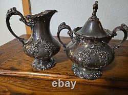 Reed & Barton, King Francis Coffee and Tea Set Five Pieces Tray Sugar Bowl