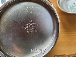Reed & Barton NO 3515 Silver Plate 3 Piece Tea Set, ORIGINAL BOX & CLOTH BAGS