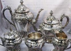 Reed Barton Renaissance Five Piece Silver-Plate Hollow ware Coffee Tea Set