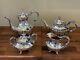 Reed & Barton Silver Plate Coffee Tea Set Victorian 6710 With Cream And Sugar