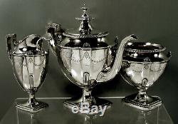 Reed & Barton Sterling Tea Set c1920 Hand Decorated