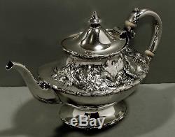 Reed & Barton Sterling Tea Set c1945 HAND DECORATED 59 OZ