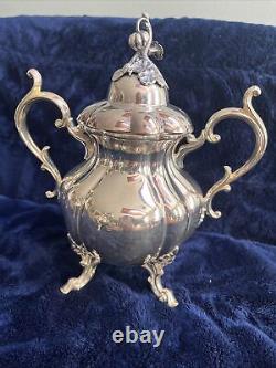 Reed & Barton Winthrop (1795) Silver Plated 4 Pieces Coffee Tea Set Pumpkin