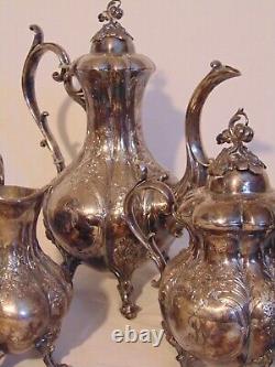 Reed Barton Winthrop Silverplate teaset Coffee Pot Teapot Cream Sugar