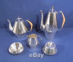 Reed and + Barton Sterling Silver The Diamond Coffee Tea Set 5 pieces Pots Sugar