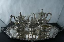 Reed and Barton sterling silver Francis 1st 5pc tea set with tray c. 1937